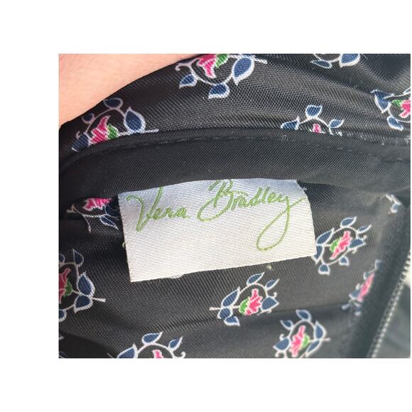 Vera Bradley Hipster Crossbody Classic Black Microfiber Quilted Bag 14529 - Picture 8 of 14